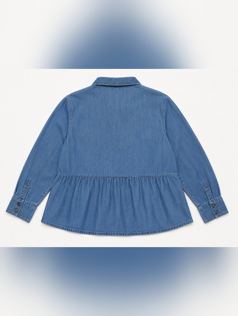 ASOS Plus Size Blue Denim Peplum Top Size 24 - Picture 4 of 5